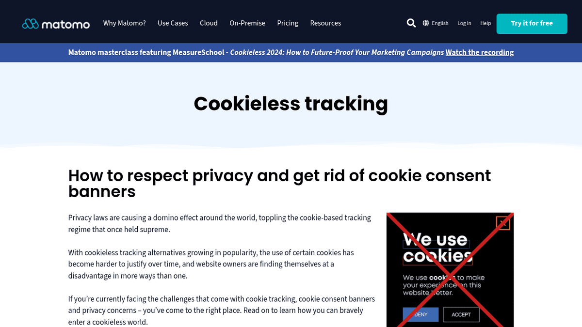 Screenshot of https://matomo.org/cookie-consent-banners/